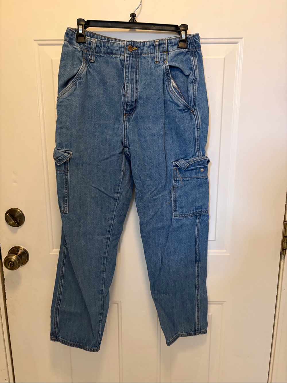 Womens Light Blue Carpenter Cargo Jeans